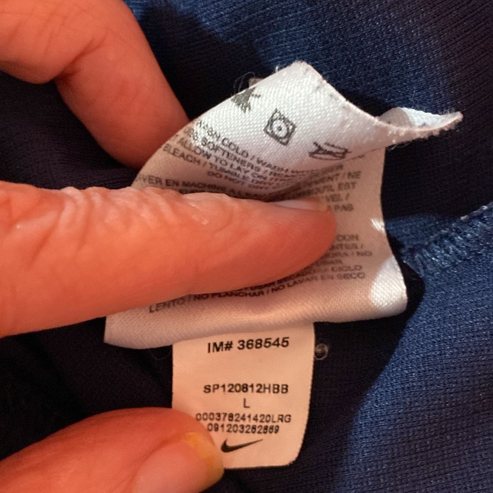 Nike men’s large dri-fit polo. Great condition.  No flaws.  Navy color - Picture 4 of 6